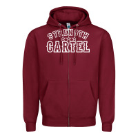 Burgundy strength cartel Zipper Hoodie - artisFamous