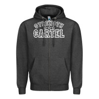 Charcoal Heather strength cartel Zipper Hoodie - artisFamous