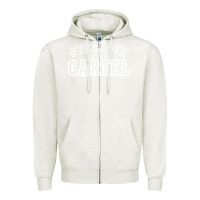 Oatmeal Heather strength cartel Zipper Hoodie - artisFamous