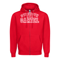 Red strength cartel Zipper Hoodie - artisFamous