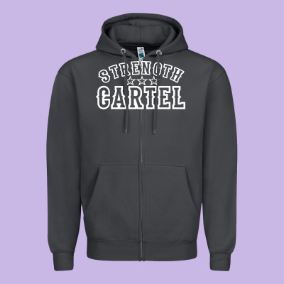 Strength Cartel Zipper Hoodie Designed By Artisfamous