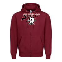Burgundy old sabers Zipper Hoodie - artisFamous