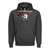 Charcoal Heather old sabers Zipper Hoodie - artisFamous