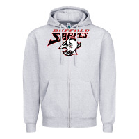 Heather Grey old sabers Zipper Hoodie - artisFamous