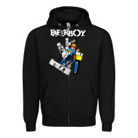 Black paperboy Zipper Hoodie - artisFamous