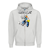 Dove Grey paperboy Zipper Hoodie - artisFamous