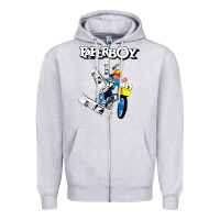 Heather Grey paperboy Zipper Hoodie - artisFamous