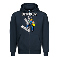 Navy paperboy Zipper Hoodie - artisFamous