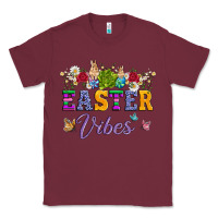 Burgundy easter vibes and butterfly with bunny and flowers Classic Tee - Artiststas