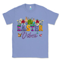 Colony Blue easter vibes and butterfly with bunny and flowers Classic Tee - Artiststas