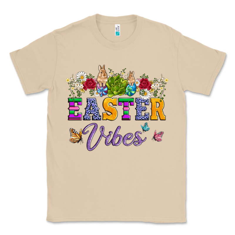 Easter Vibes And Butterfly With Bunny And Flowers Classic Tee by Artiststas | Teevron