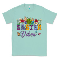 Seafoam easter vibes and butterfly with bunny and flowers Classic Tee - Artiststas