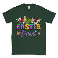Sports Green easter vibes and butterfly with bunny and flowers Classic Tee - Artiststas