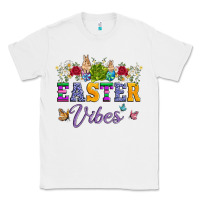 White easter vibes and butterfly with bunny and flowers Classic Tee - Artiststas