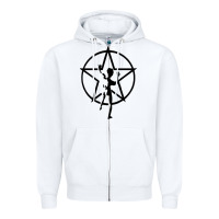 White RUSH STARMAN Zipper Hoodie - artisFamous
