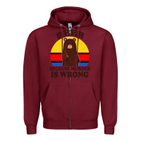 Burgundy funny beer because murder is wrong for drinking men lover Zipper Hoodie - artisFamous