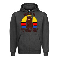 Charcoal Heather funny beer because murder is wrong for drinking men lover Zipper Hoodie - artisFamous