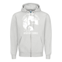 Dove Grey i love horror movies and my corgi funny corgi Zipper Hoodie - artisFamous