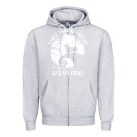 Heather Grey i love horror movies and my corgi funny corgi Zipper Hoodie - artisFamous