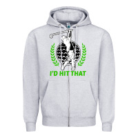 Heather Grey id hit that funny golfing golf Zipper Hoodie - artisFamous