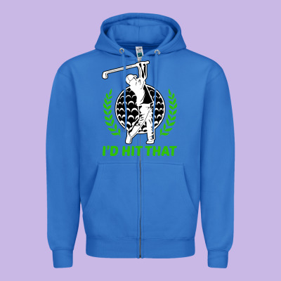 Id Hit That Funny Golfing Golf Zipper Hoodie Designed By Artisfamous