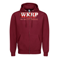 Burgundy wkrp in cincinnati Zipper Hoodie - artisFamous