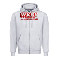 Heather Grey wkrp in cincinnati Zipper Hoodie - artisFamous