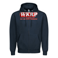 Navy wkrp in cincinnati Zipper Hoodie - artisFamous