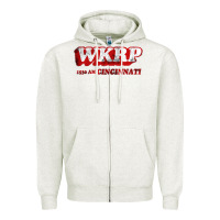 Oatmeal Heather wkrp in cincinnati Zipper Hoodie - artisFamous