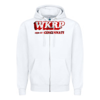 White wkrp in cincinnati Zipper Hoodie - artisFamous