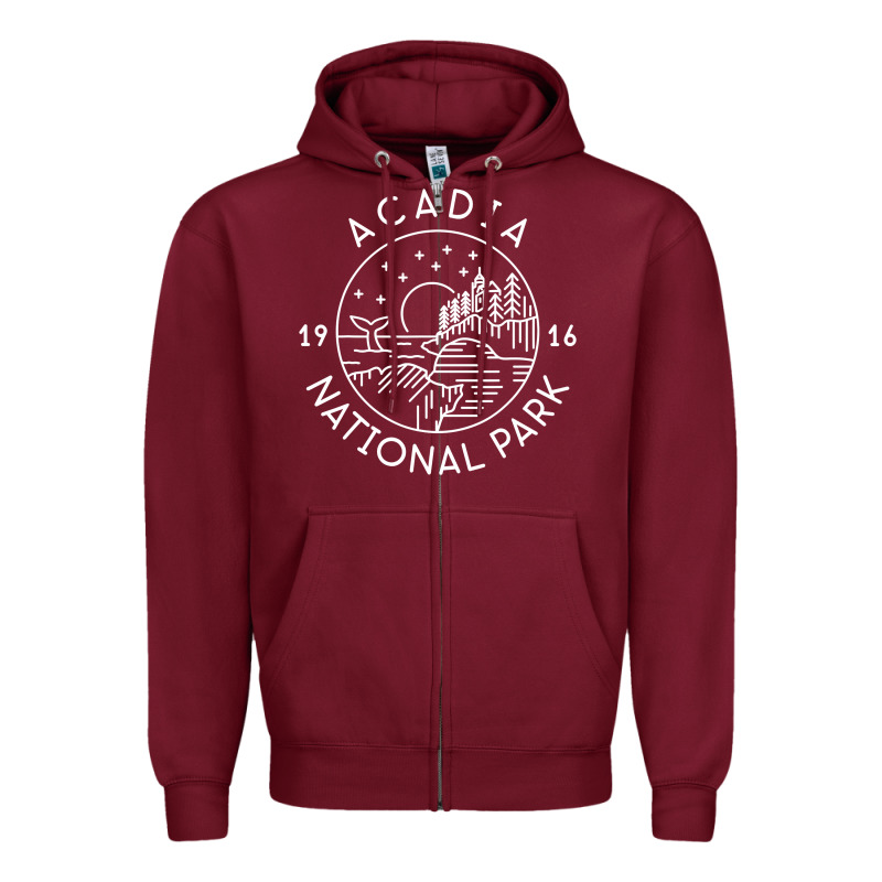 A.ca.di.a National Park 1916 Mai.ne Bar Harbor T Sh Zipper Hoodie by artisFamous | Teevron
