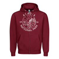 Burgundy a.ca.di.a national park 1916 mai.ne bar harbor t sh Zipper Hoodie - artisFamous