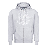 Heather Grey a.ca.di.a national park 1916 mai.ne bar harbor t sh Zipper Hoodie - artisFamous