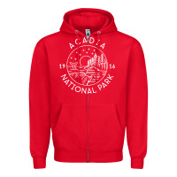 Red a.ca.di.a national park 1916 mai.ne bar harbor t sh Zipper Hoodie - artisFamous