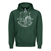 Sports Green a.ca.di.a national park 1916 mai.ne bar harbor t sh Zipper Hoodie - artisFamous