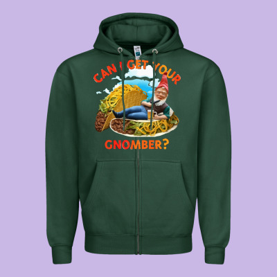 Taco Gnome Thinks You're Cute Zipper Hoodie Designed By Artisfamous