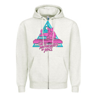 Oatmeal Heather Cats on Synthesizers in Space Zipper Hoodie - artisFamous