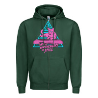 Sports Green Cats on Synthesizers in Space Zipper Hoodie - artisFamous