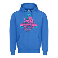 True Royal Cats on Synthesizers in Space Zipper Hoodie - artisFamous