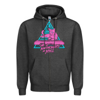 Charcoal Heather Cats on Synthesizers in Space Zipper Hoodie - artisFamous