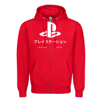 Red ps japanese t shirt Zipper Hoodie - artisFamous