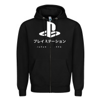 Black ps japanese t shirt Zipper Hoodie - artisFamous