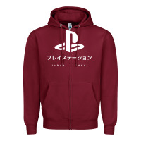 Burgundy ps japanese t shirt Zipper Hoodie - artisFamous