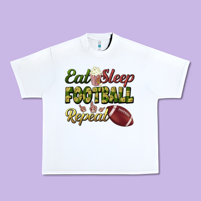 Eat Sleep Football Repeat Urban Heavy Tee Designed By Bundleandbundleshop