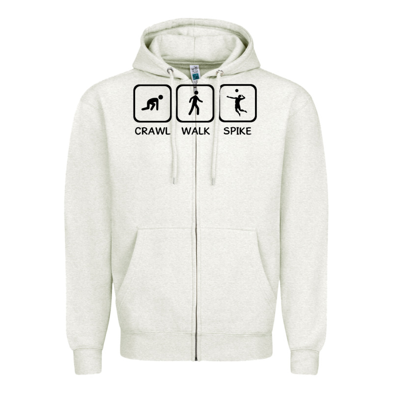 Crawl Walk Spike Volleyball Zipper Hoodie by artisFamous | Teevron