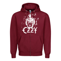 Burgundy crazy train vintage rock Zipper Hoodie - artisFamous