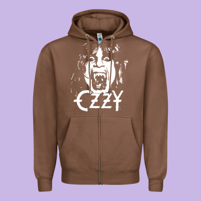 Crazy Train Vintage Rock Zipper Hoodie Designed By Artisfamous