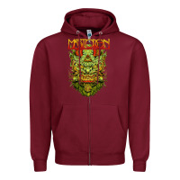 Burgundy mastodon Zipper Hoodie - artisFamous