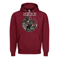 Burgundy mastodon Zipper Hoodie - artisFamous