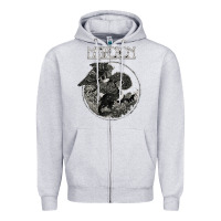 Heather Grey mastodon Zipper Hoodie - artisFamous